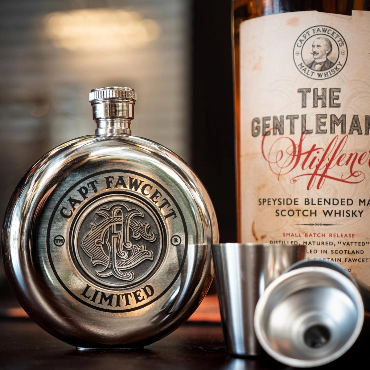 Captain Fawcett Limited Edition Stainless Steel Heupfles