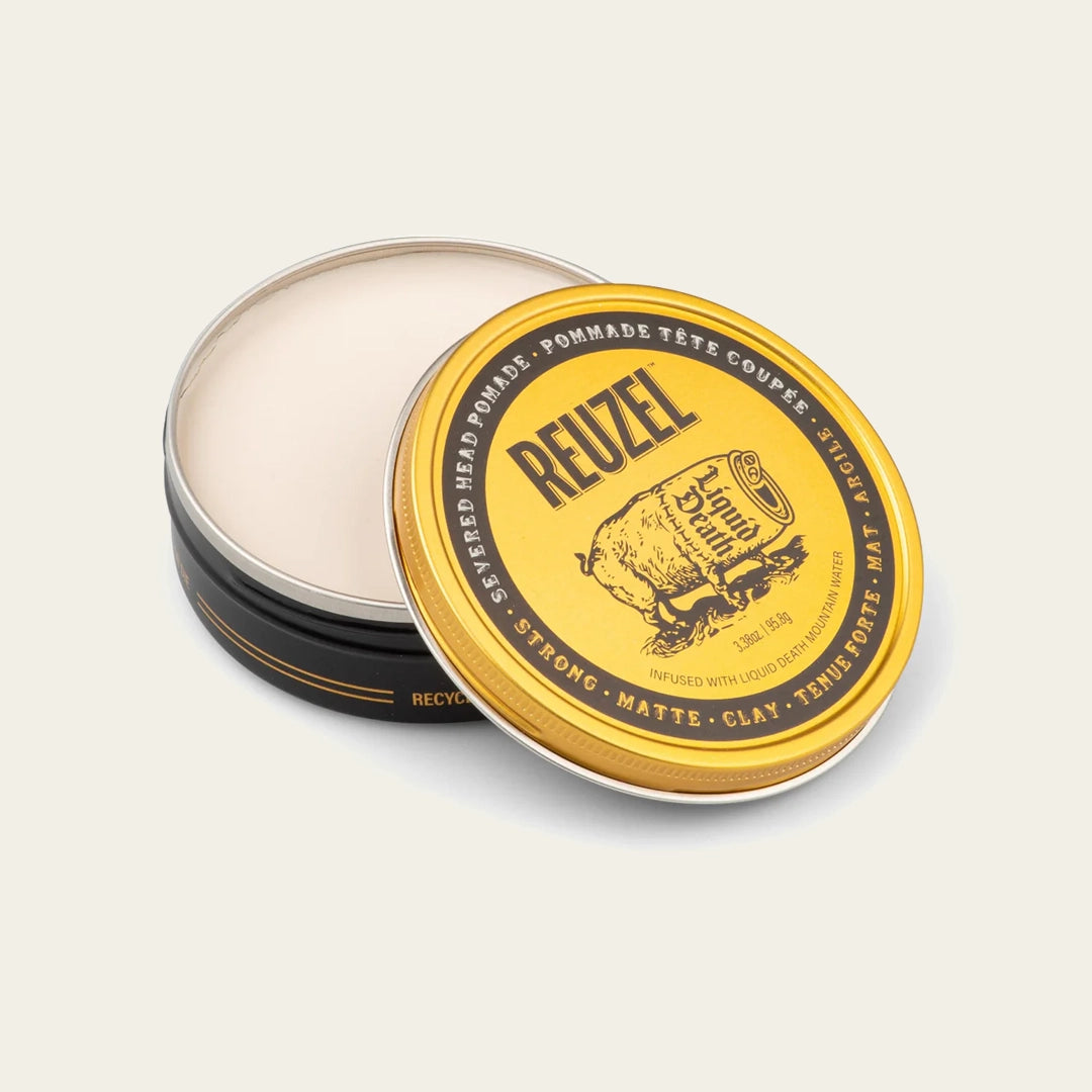 Reuzel x Liquid Death Severed Head Clay Pomade