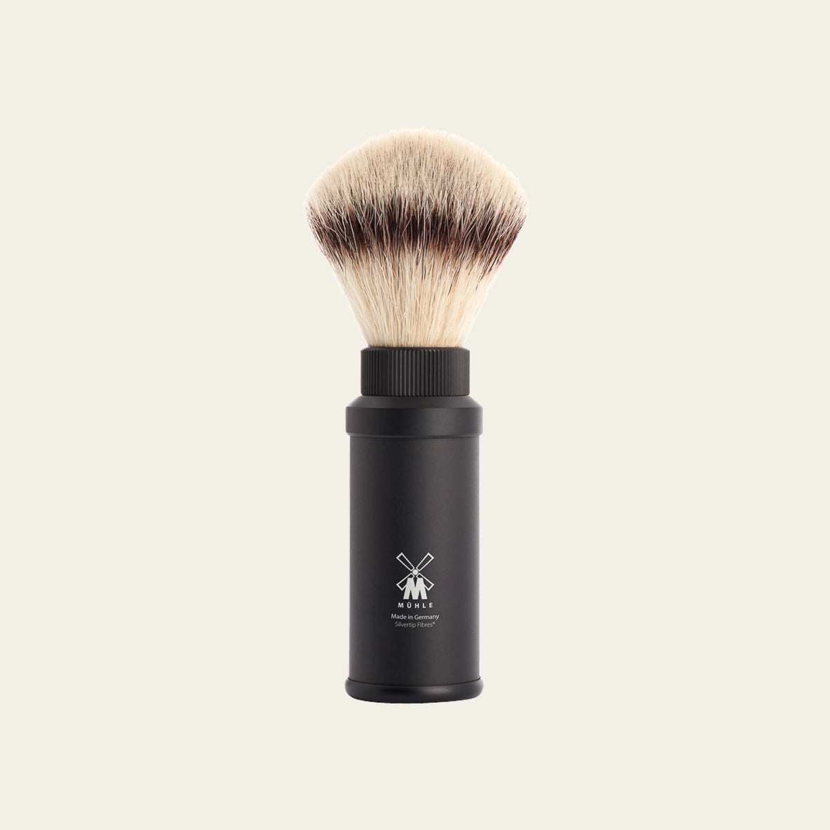 TRAVEL shaving brush (black aluminium, Silvertip Fibre®)